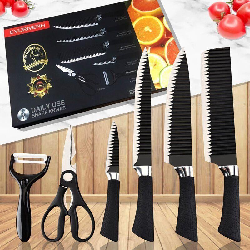 6 PCS STANLESS STEEL CHEF KNIFE SET