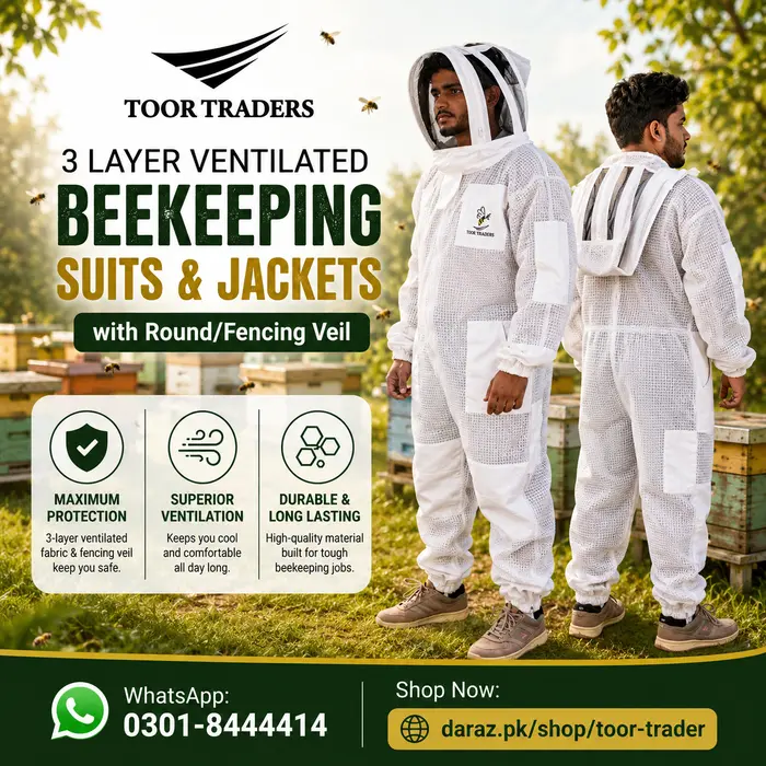 3 Layer Ultra Breeze Ventilated Beekeeping Suit with Round Veil