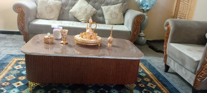 7 Seater Sofa Set in Pure Wood with Beautiful Central Table