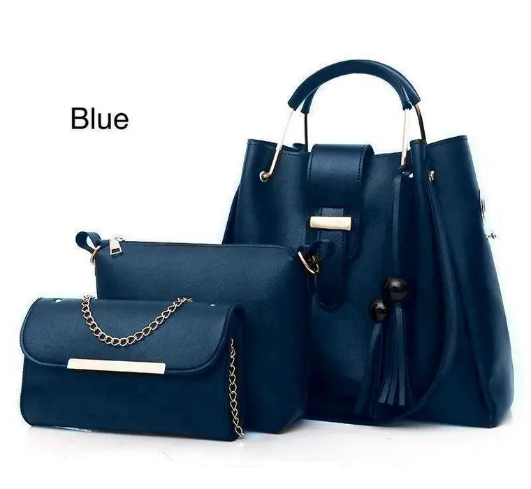 Premium Quality 3-Piece Lather Handbag Set For Woman pay ay home