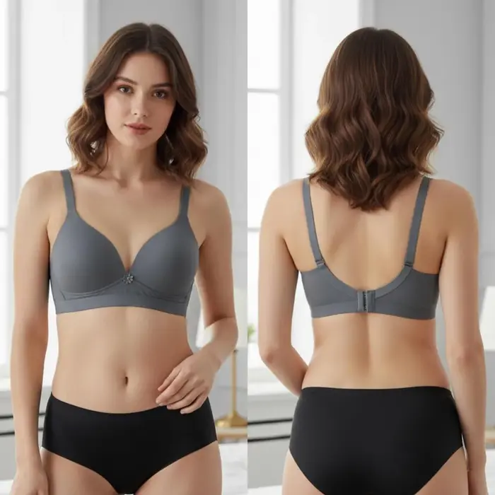 Gray padded bra for women