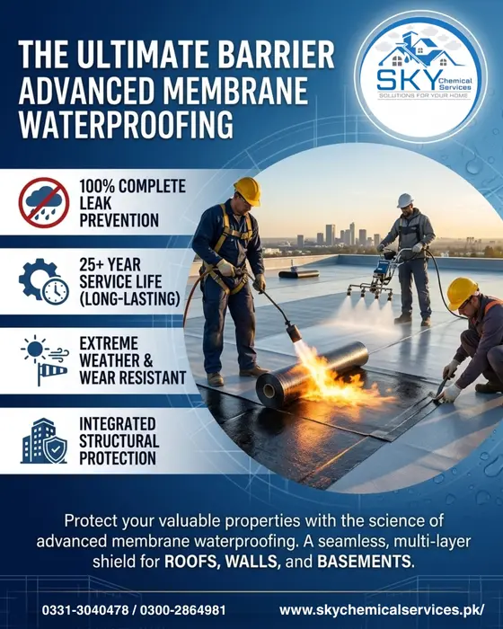 Membrane Waterproofing Services in Karachi | Sky Chemical Services