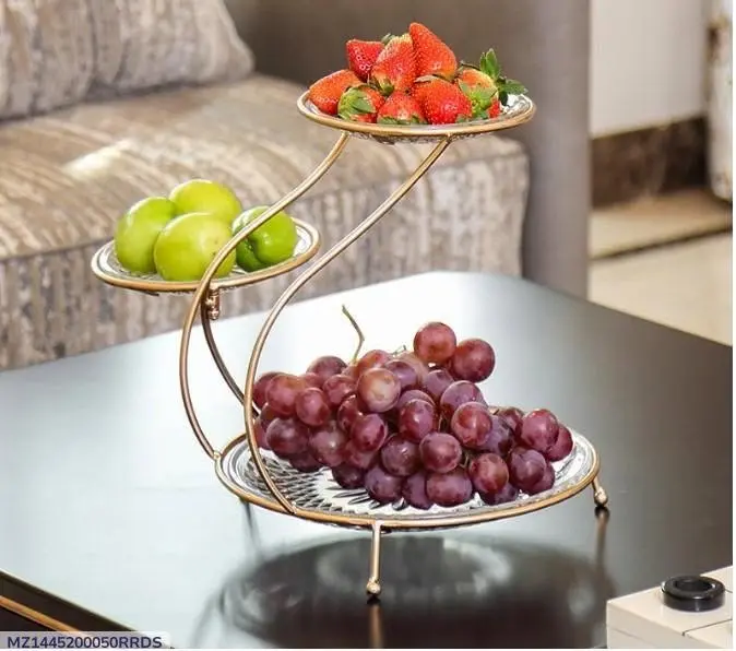 Golden Iron Multi-Tier Plate for Home Parties
