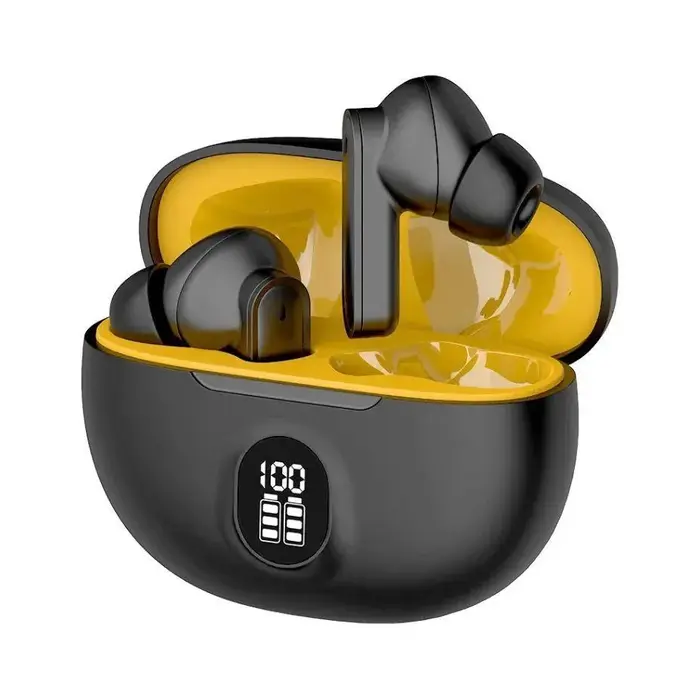 Premium Wireless Earbuds Black and Yellow