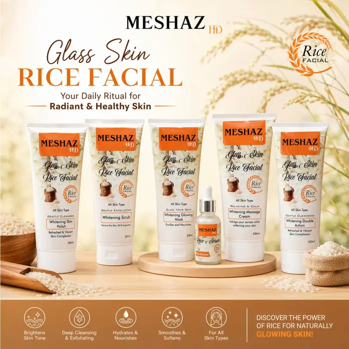 Meshaz Rice Facial Kit Whitening, Hydrating &amp; Glow