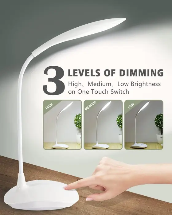 Levels Dimming LED Desk Lamp  Smart Touch Control Flexible Eye-Prot