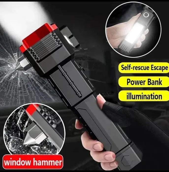 Rechargeable LED Torch Light Black Water proof ABS 3cm