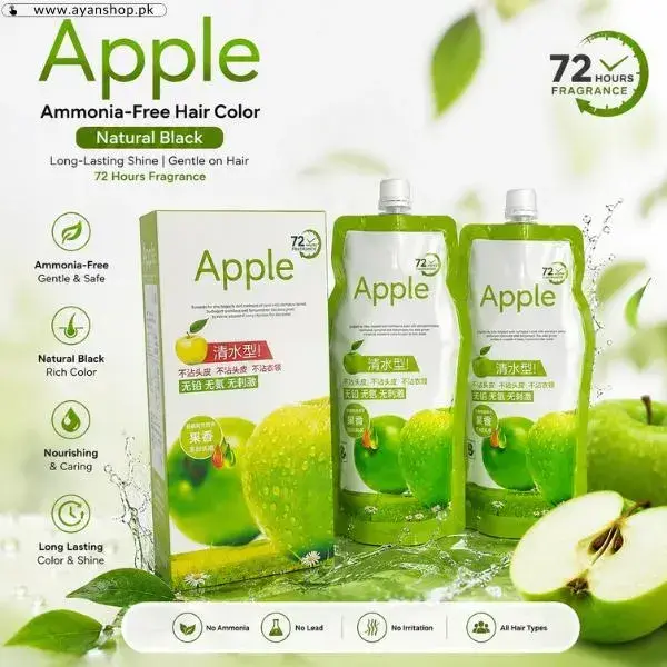 Apple Hair Color 96 Natural Black Ammonia Free Chemical Free Hair Dye