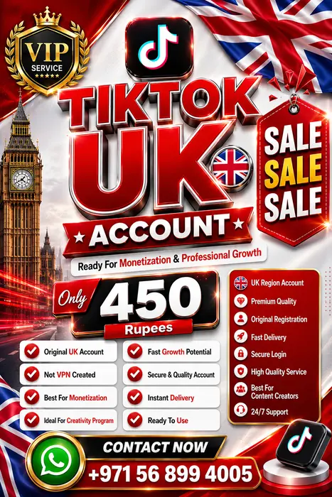 TikTok UK Account ( Best For Growth &amp; Monetization )