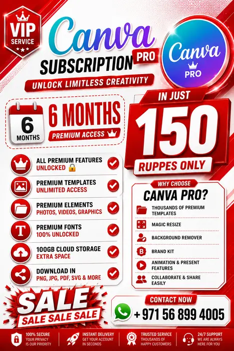 Canva Pro Subscription's ( 6 Months )