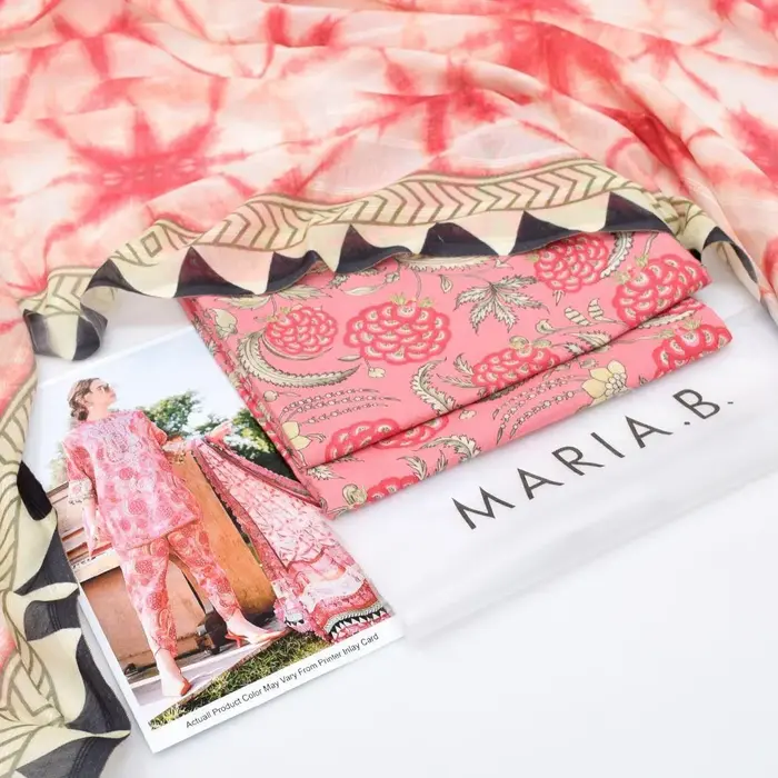 Pink Printed Lawn Shirt with Chiffon Dupatta