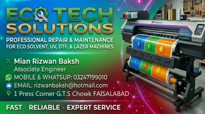 ECO Solvent machine, Engineer.