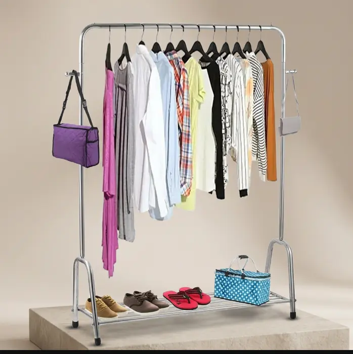 Silver hanging rack for home and shop