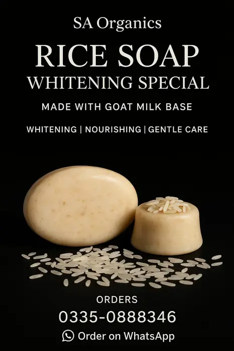 Organic rice flour and got milk soap