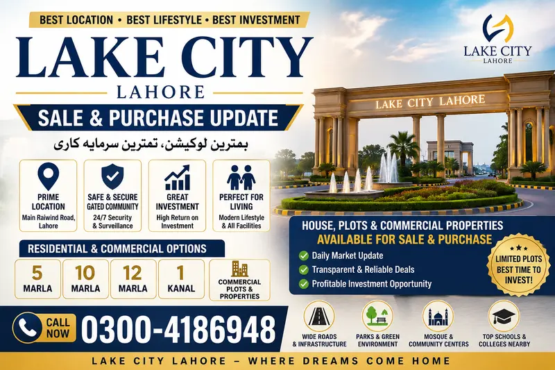 Lake city Lahore M7c 4 plot Sale