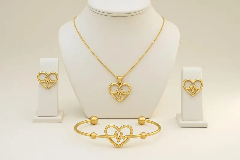 Heartbeat  Unique design 4 Pcs Golden Artificial Set