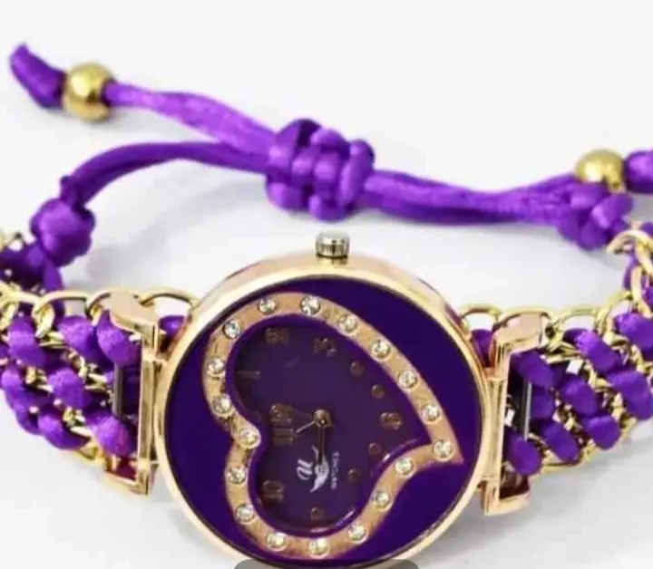 Ladies watch purple  colour hart shape
