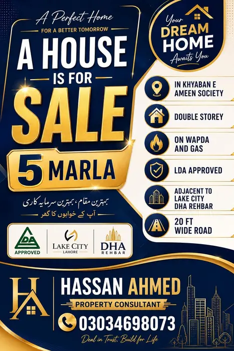 4.5 MARLA DOUBLE STOREY HOUSE FOR SALE | LDA APPROVED | GAS | WAPDA