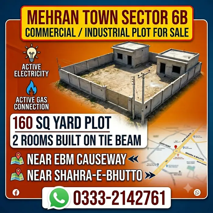 URGENT SALE: Industrial/Commercial Plot in Mehran Town