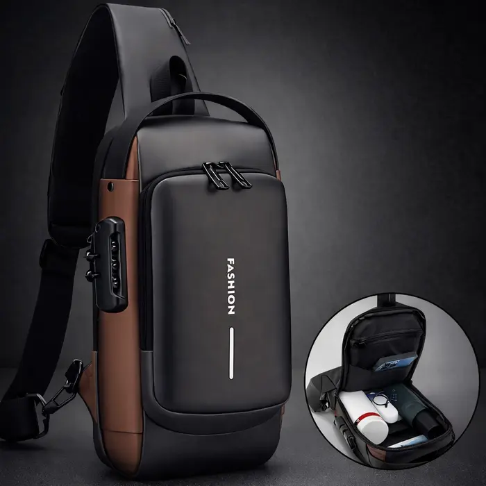 Premium Anti-Theft Sling Bag with Password Lock High Capacity Crossb