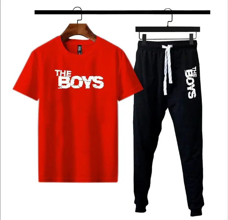 Men Red Printed Polyester Track Suit Medium to XL