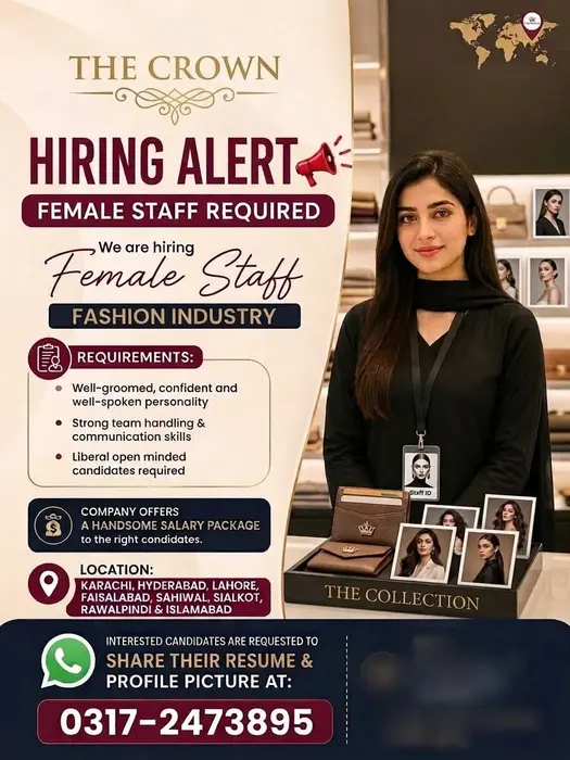 Urgent Hiring Fresh Staff Females