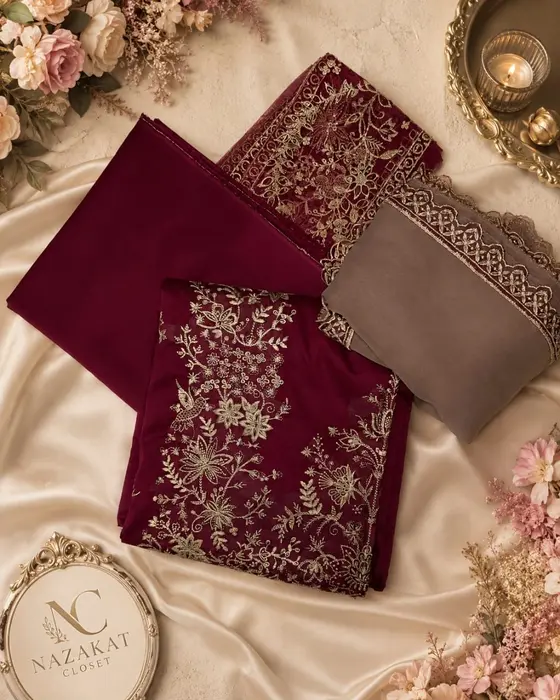 Embroidery lawn suit