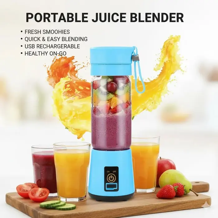 Portable USB Rechargeable Juice Blinder Blue