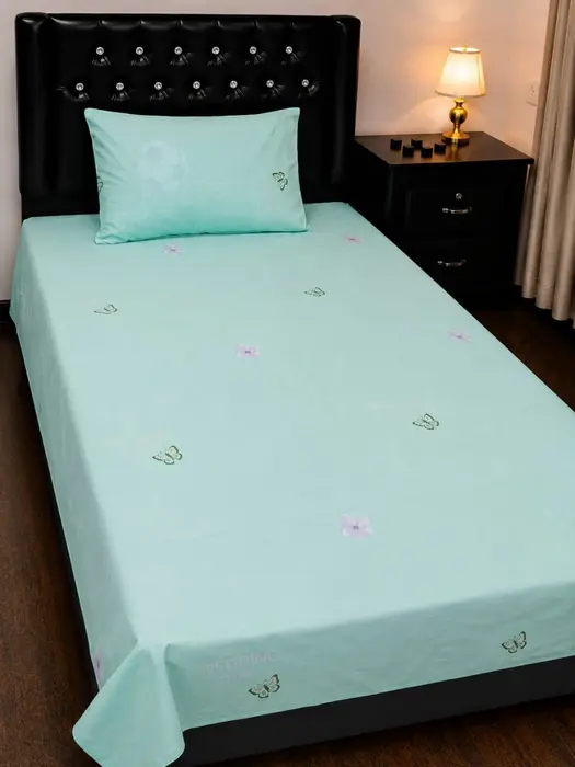 Pure Cotton cozy and asthetic bedsheet pure cotton 2 pillow Bedsheets