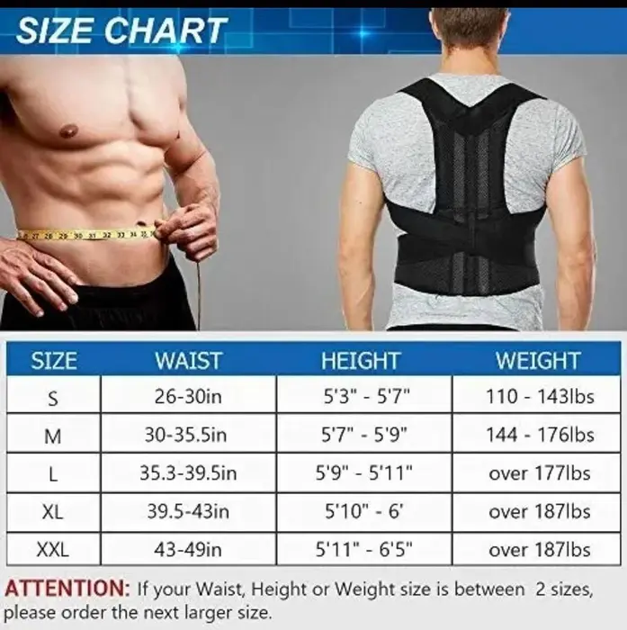 Black Mesh Posture corrector belt for Men women