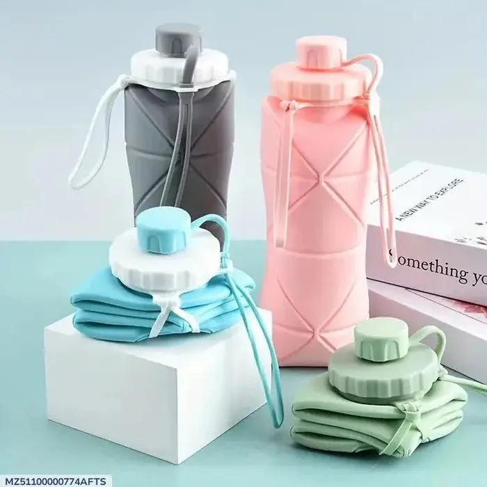 Foldable Silicone Water Bottle | BPA-Free | Leakproof | Hot &amp; Cold